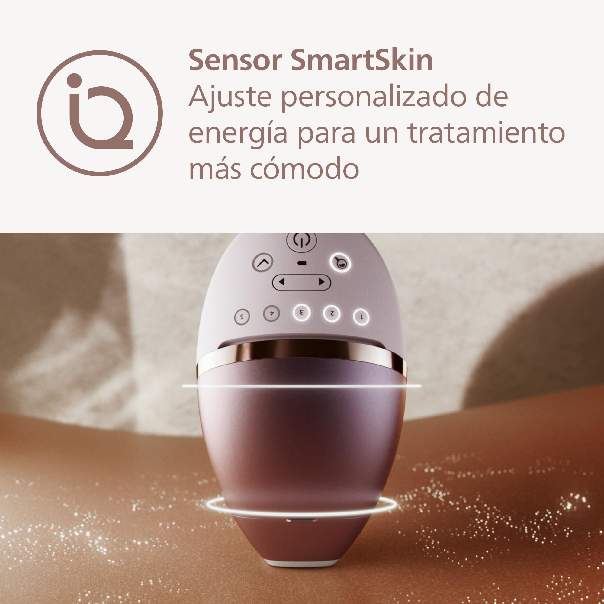 Philips Depiladora Lumea IPL serie 8000 - depilación con tecnología SenseIQ, 2 accesorios para cuerpo y cara, para uso con cable (modelo BRI944/00)