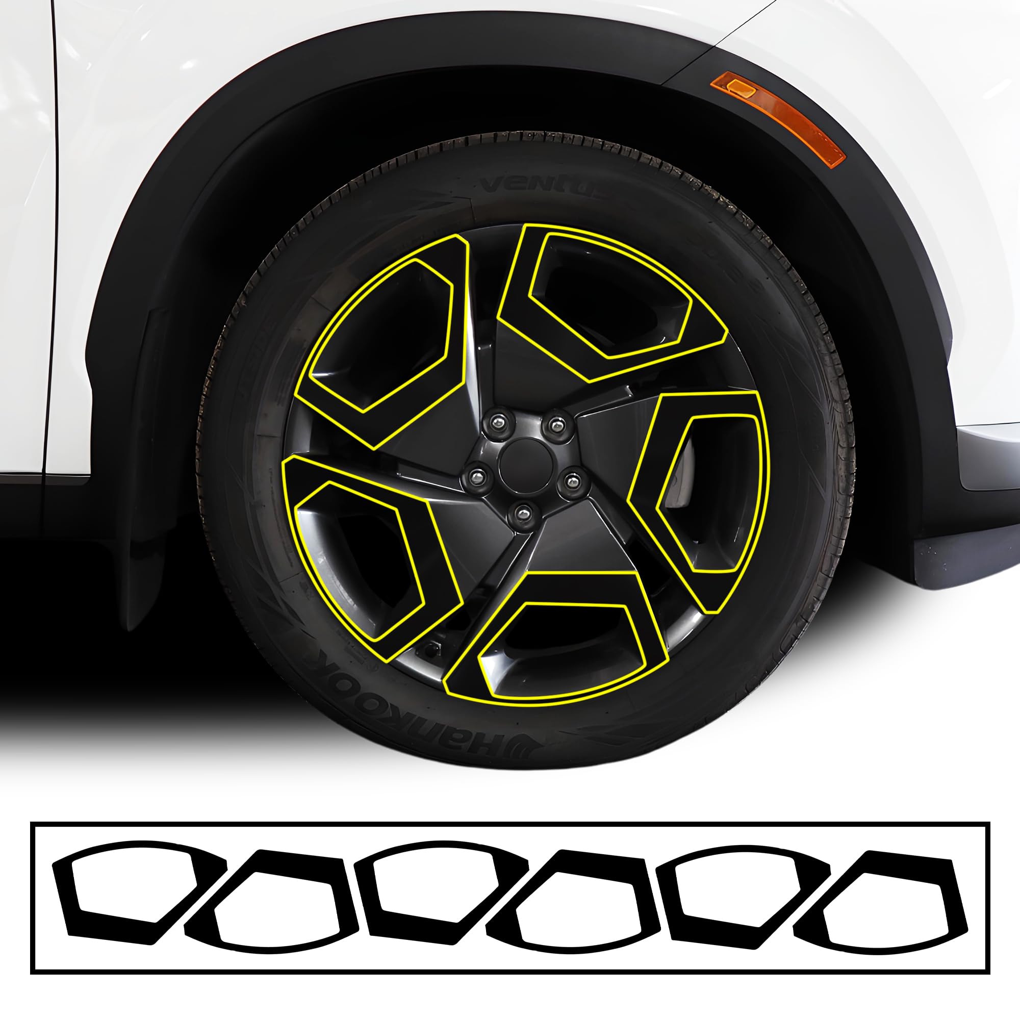 BOGAR TECH DESIGNS Rim Chrome Delete Dechrome Film Overlay Compatible with Hyundai Palisade 2020-2025 Gloss Black