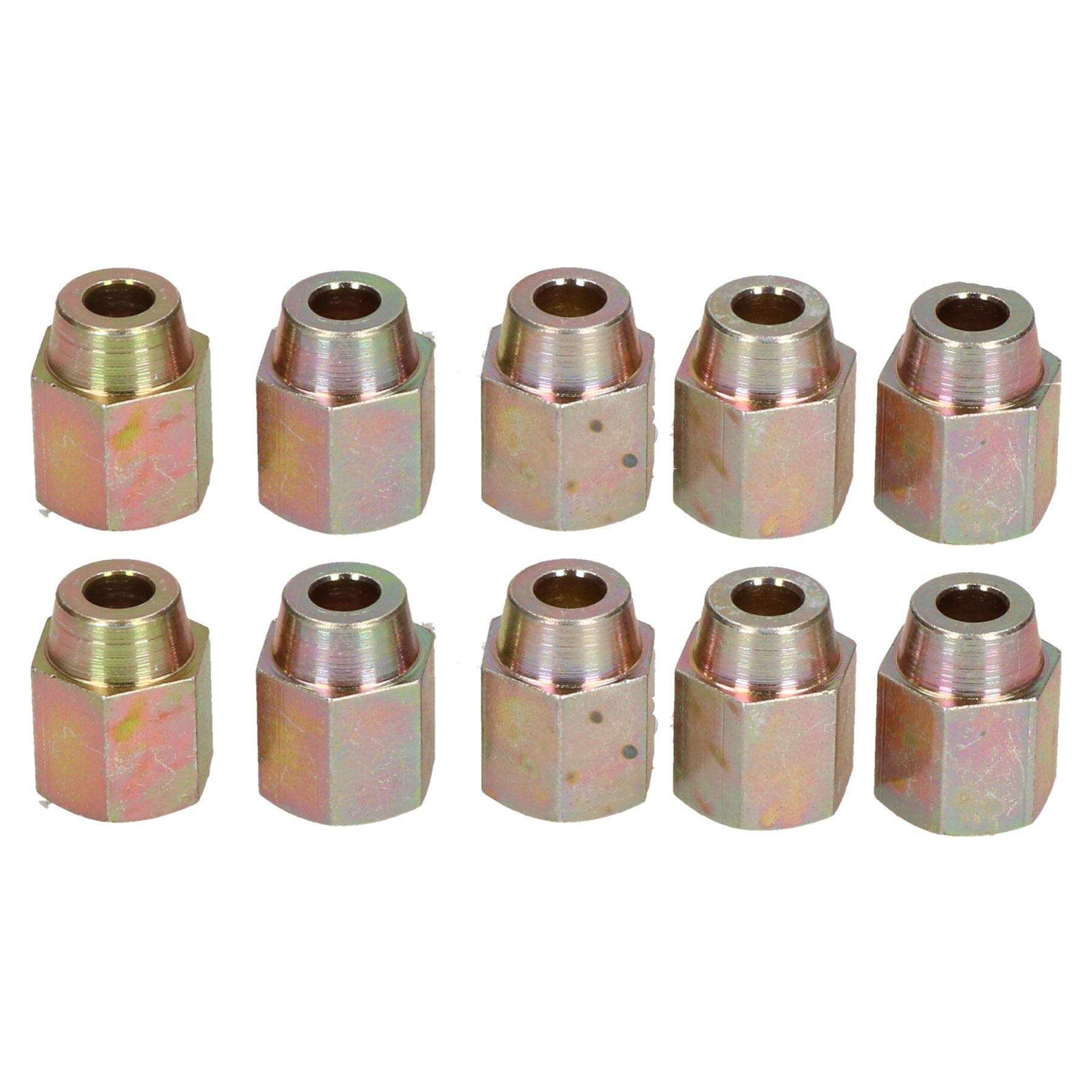 Steel Female Brake Pipe Union Fittings 12mm x 1mm for 1/4" 6mm Brake Pipe 10pc