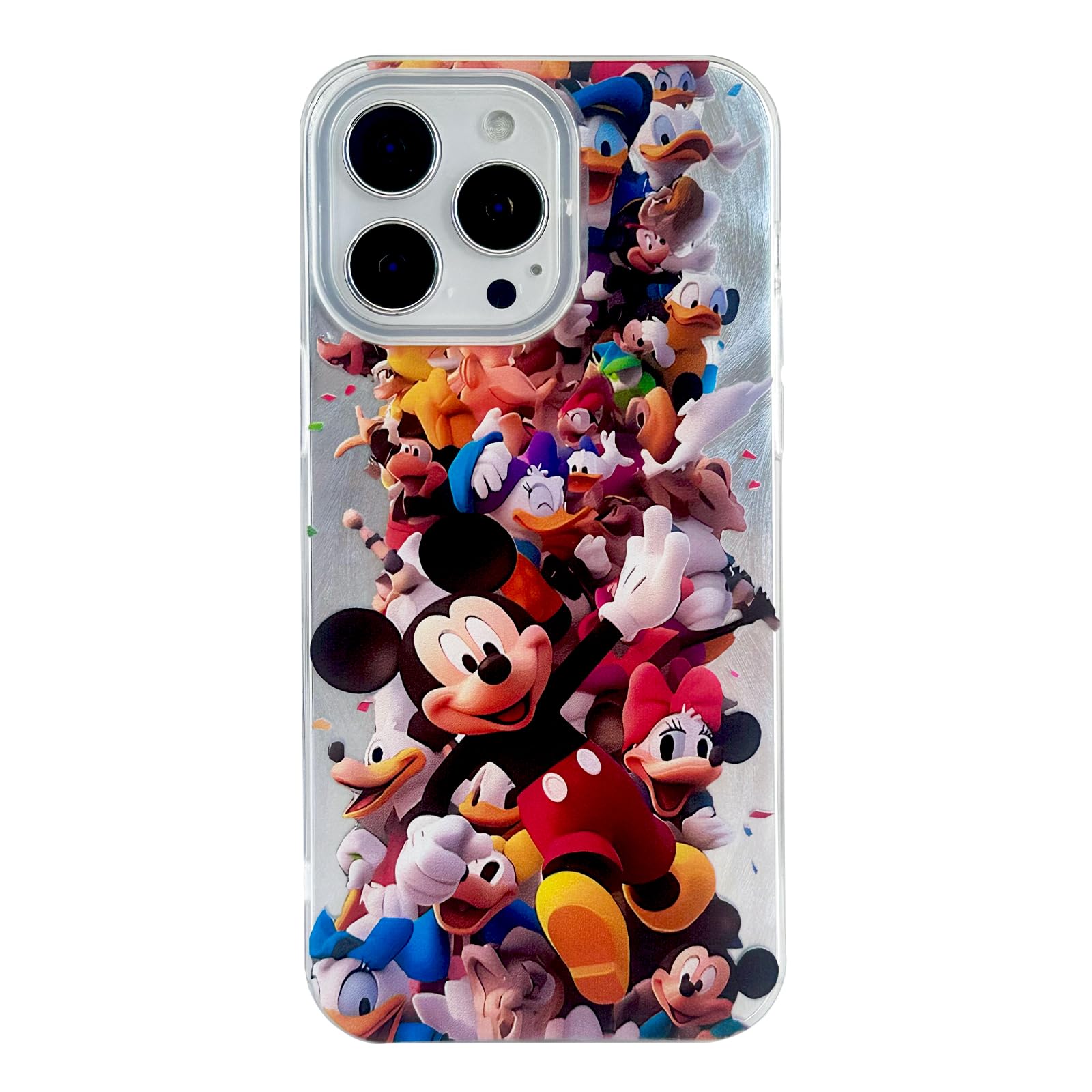 Cute Cartoon Case for iPhone 11，Silver Laser Feather Soft Bumper Shockproof Protective Case for Women Men Teens Kids(Middle-11)