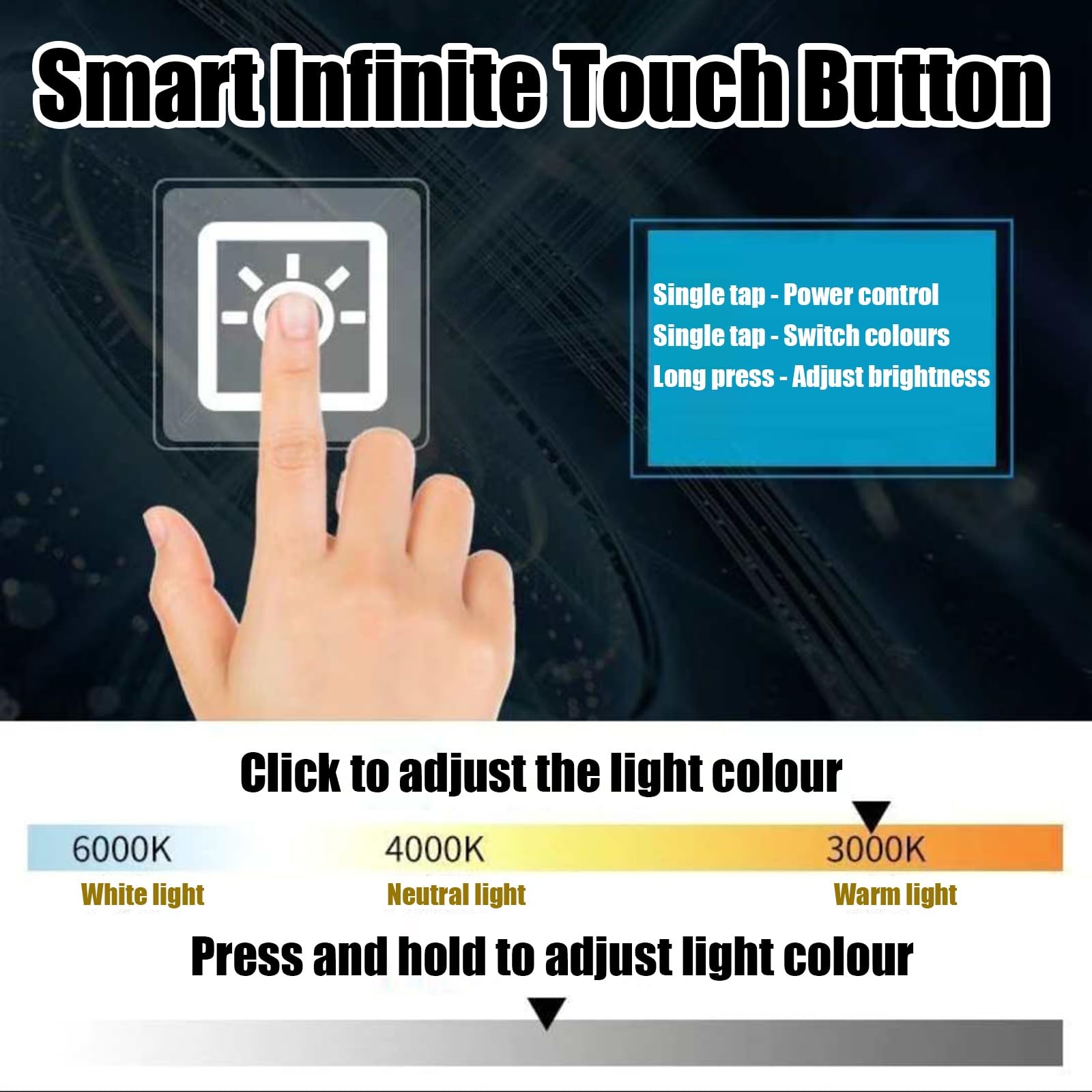 Okrągłe lustro łazienkowe LED Smart AntiFog lusterko do makijażu 50 cm okrągłe lusterko kosmetyczne z 3-kolorową przyciemnianą drewnianą ramą HD odbicie dla stylowego wystroju