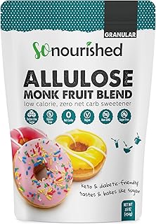 So Nourished Monk Fruit Sweetener with Allulose Granular - 1:1 Sugar Substitute, Keto - 0 Calorie, 0 Net Carb, Non-GMO (1 lb / 16 oz)