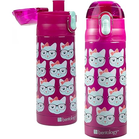 Stainless Steel Kitty Cat Water Bottle - The Purrfect Hydration Solution for Your Little Adventurer!