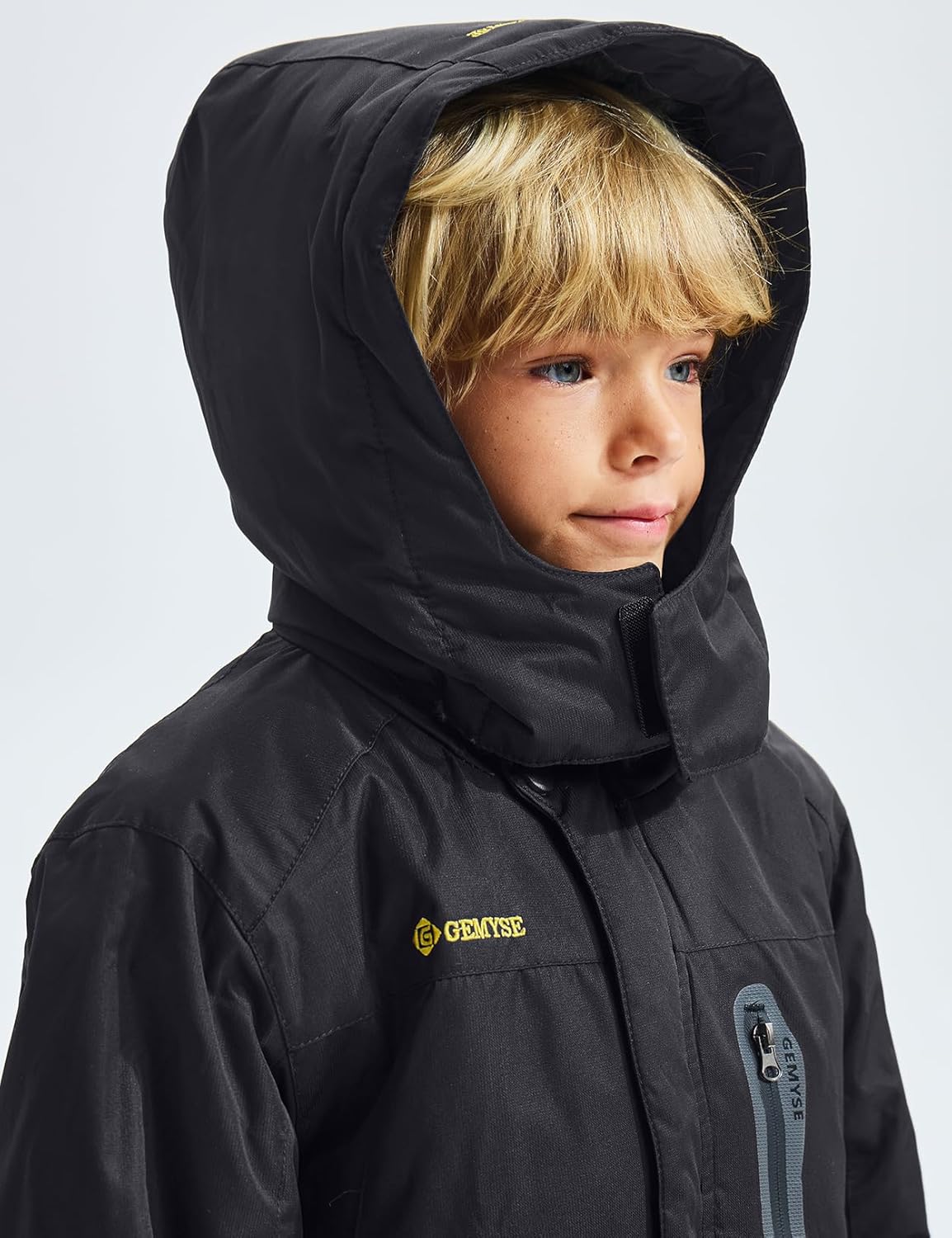 GEMYSE Boy's Waterproof Ski Snow Jacket Hooded Fleece Lined Windproof Winter Jacket - Image 5