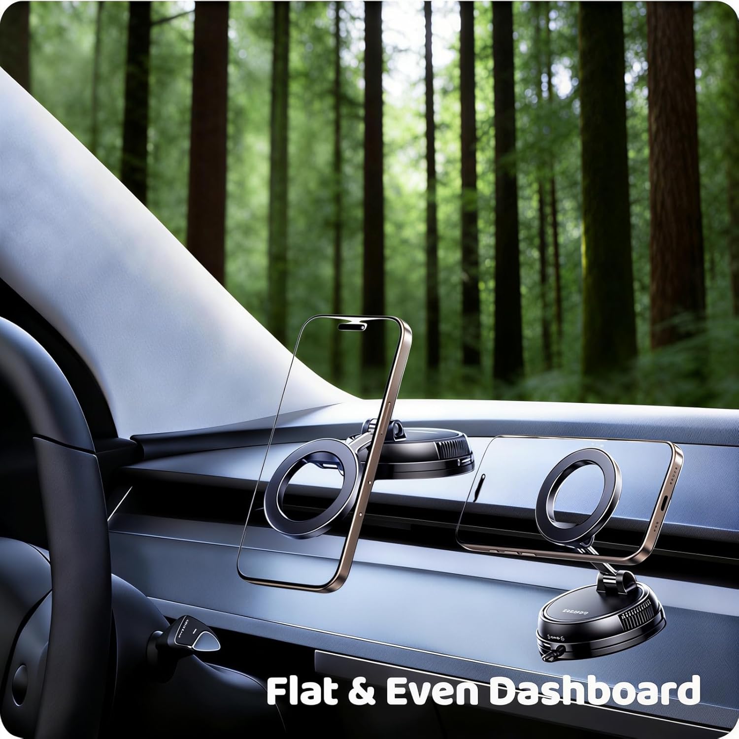 Upewefi 2026 Upgraded Car Phone Holder For Mag Safe, 3500gf Strongest Magnetic, 360° Adjustable Car Phone Holder, Phone Holders For Your Car, Car Mount For Iphone 17 Pro Max 16 15 14 13 12(1pcs-Black) - Image 2