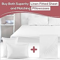 Vista 8 de Superity Linen Juego de 2 fundas de almohada de algodón suave y transpirable con cierre de sobre. Las fundas de almohada son de 20 x 26. Protege