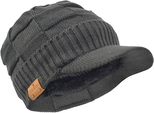 Retro Newsboy - Sombrero de punto con visera para invierno