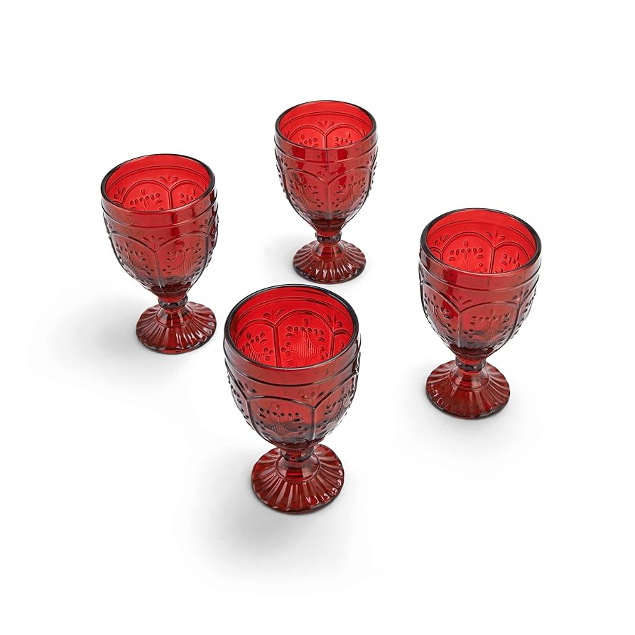 ミュージシャン TSB Goblet Glass Amazon.com | Fitz and Floyd Trestle Glassware Ornate Goblets