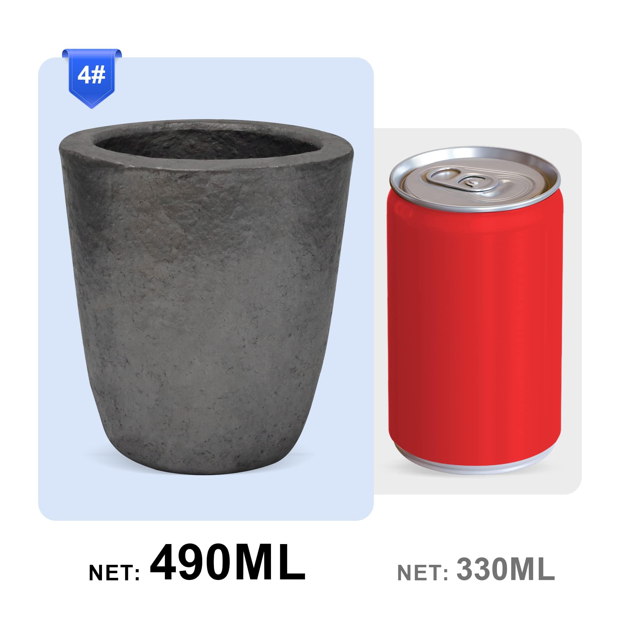 #4(4.5kg) Graphite Crucible for Metal Melting Casting Refining Gold Silver Copper Brass Aluminum