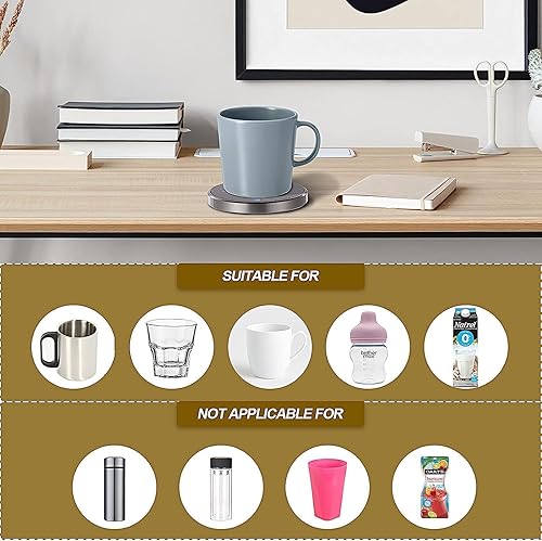 Miniatura 4 de Calentador de taza de café, calentador de café para escritorio, calentador de café eléctrico para oficina, uso doméstico, calentador de bebidas para