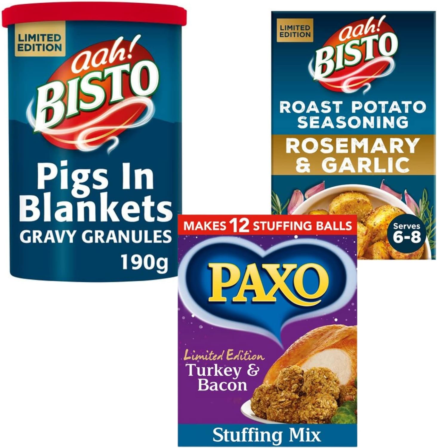Christmas Dinner Bundle Containing Bisto Pigs In Blankets Flavour Gravy