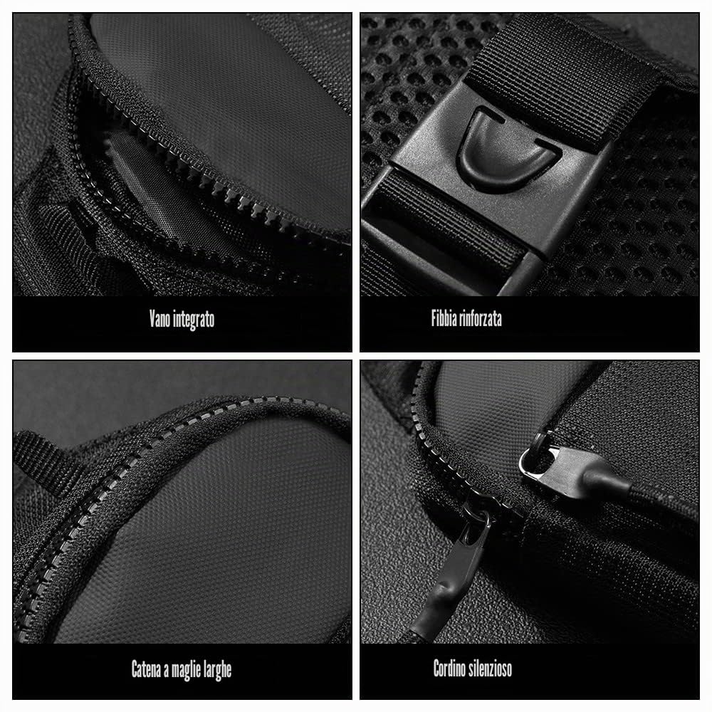DONGKER Zaino Monospalla, Borsa a Tracolla Impermeabile in Nylon, Sling Bag Regolabile per Uomo Donna Viaggio Escursionismo