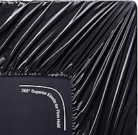 Vista 7 de Lanest Housing Silk Satin Sheets, Queen Size Satin Bed Sheet Set with Deep Pockets, Cooling Soft and Hypoallergenic Sheets Queen - Black Aqua