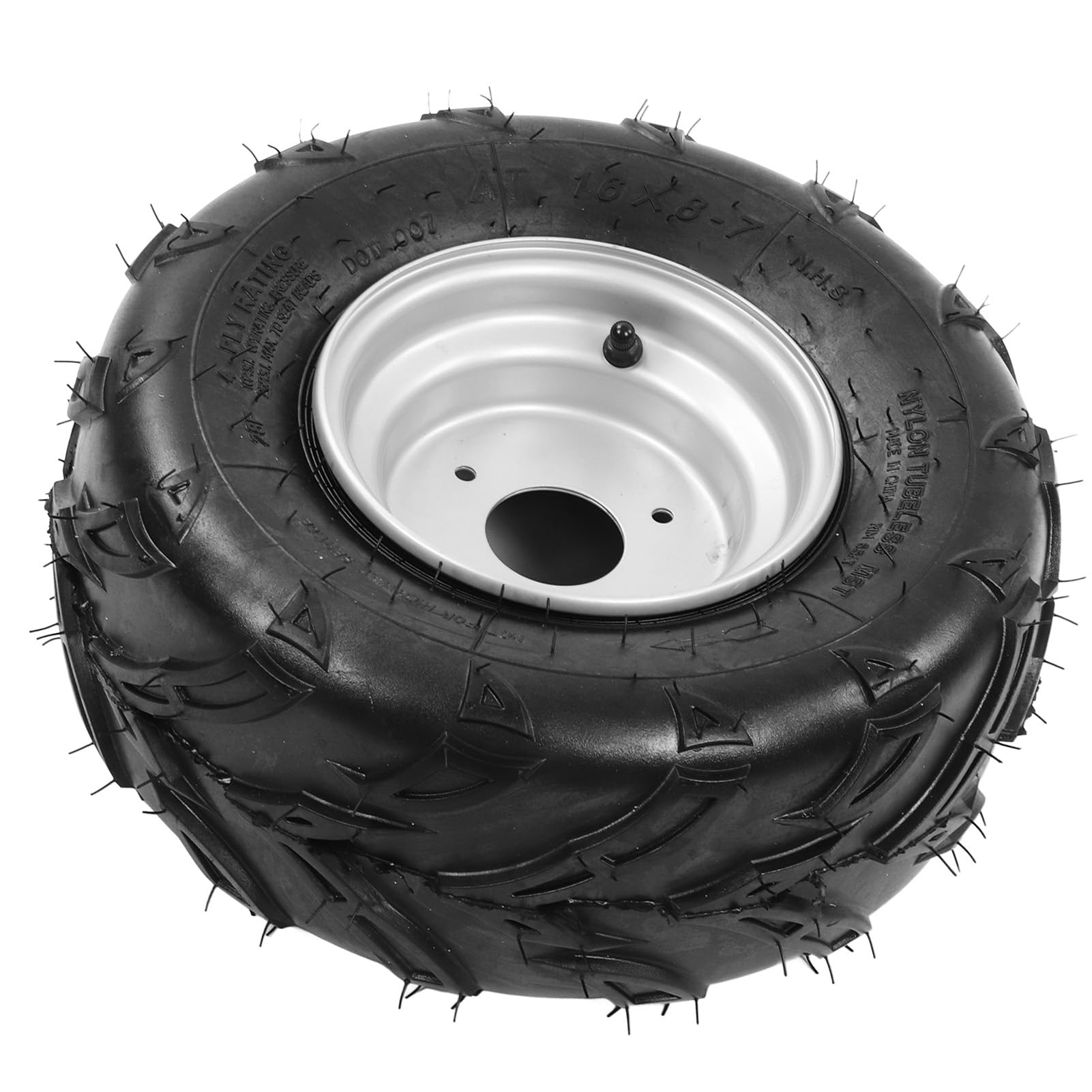 Pneu avec Moyeu, Pneu 16 X 8 7 Installation Intégrée Pneu Résistant aux Vibrations Universel pour VTT UTV Go Karting Pneus Lourds avec Moyeu