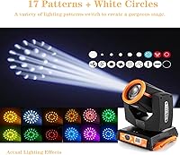 Vista 2 de Lemonrain 7R 230W Beam Sharpy Moving Head Light, 17 Gobos RGBW Beam Lights 14 Colores Led Cabeza Móvil Luces Dj Luces w16 Canales para Iglesia Boda