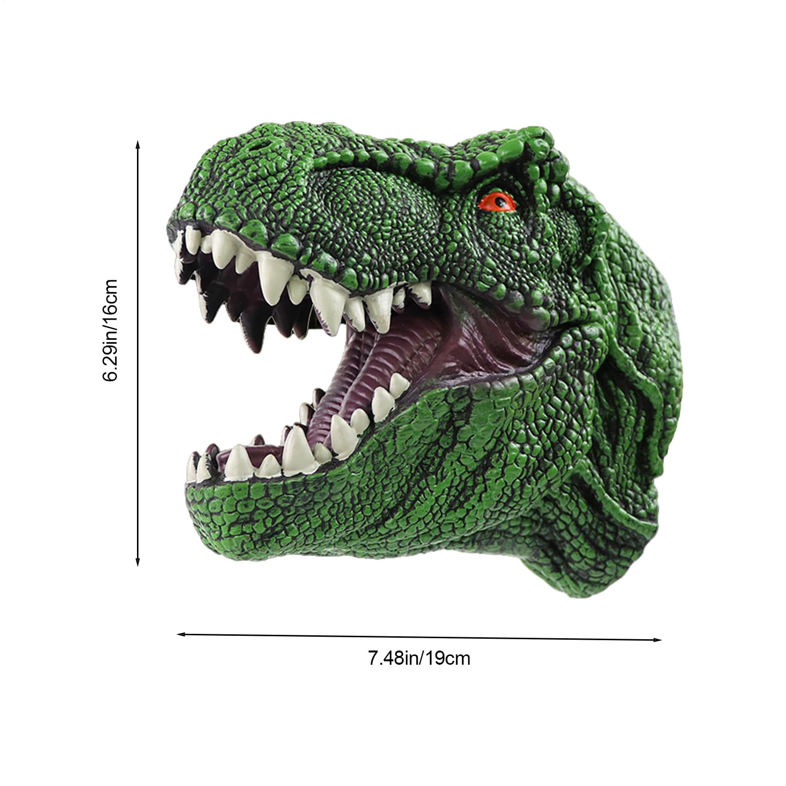 Dinosaur Puppet, Realistic Dinosaur Head Hand Puppets Toy, Flexible Rubber Hand Puppet - Image 6