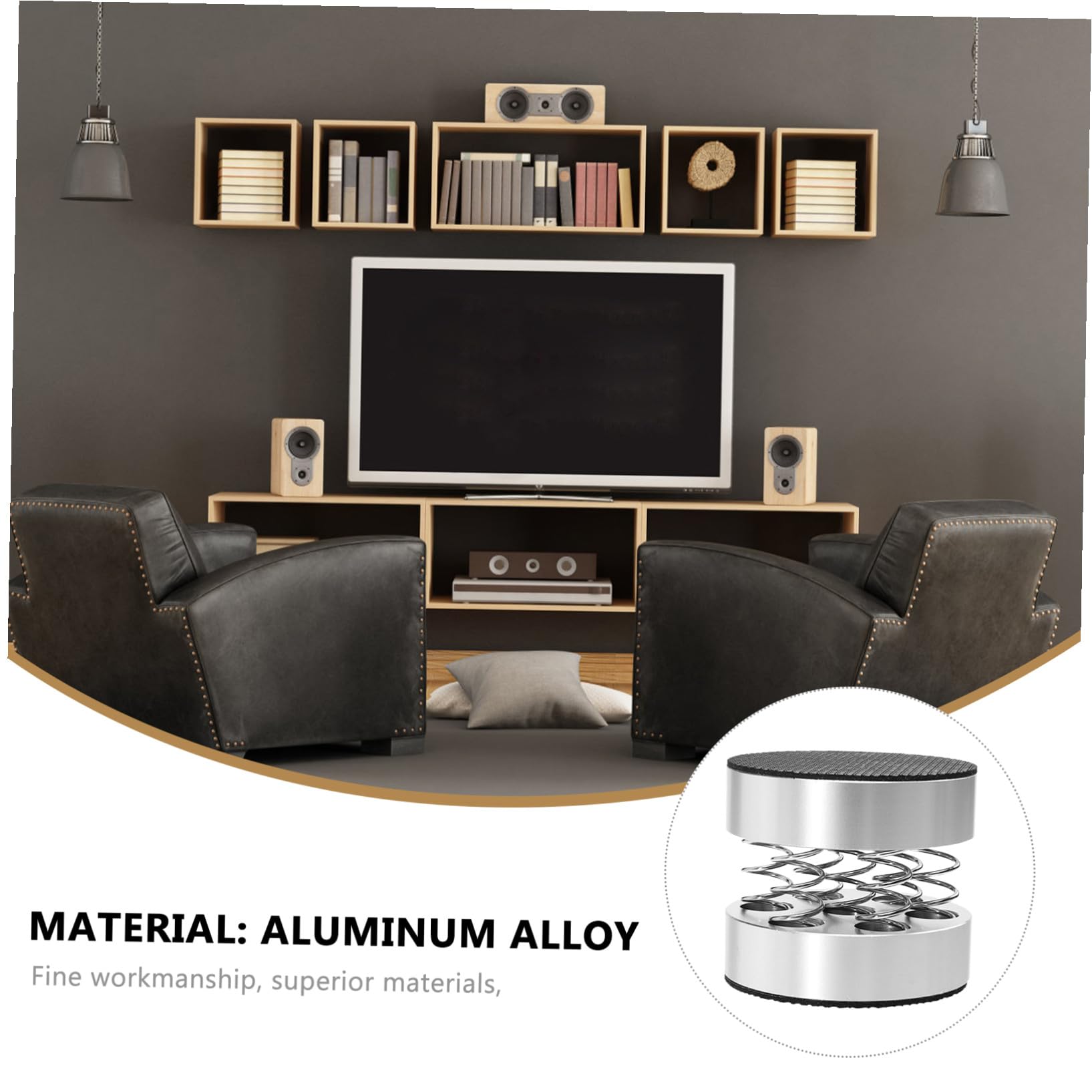 Piedini Antivibrazione con Molla per Amplificatori e Casse Acustiche Pad Base in Alluminio Assorbimento Urti e Isolamento per Audio Hifi e Subwoofer