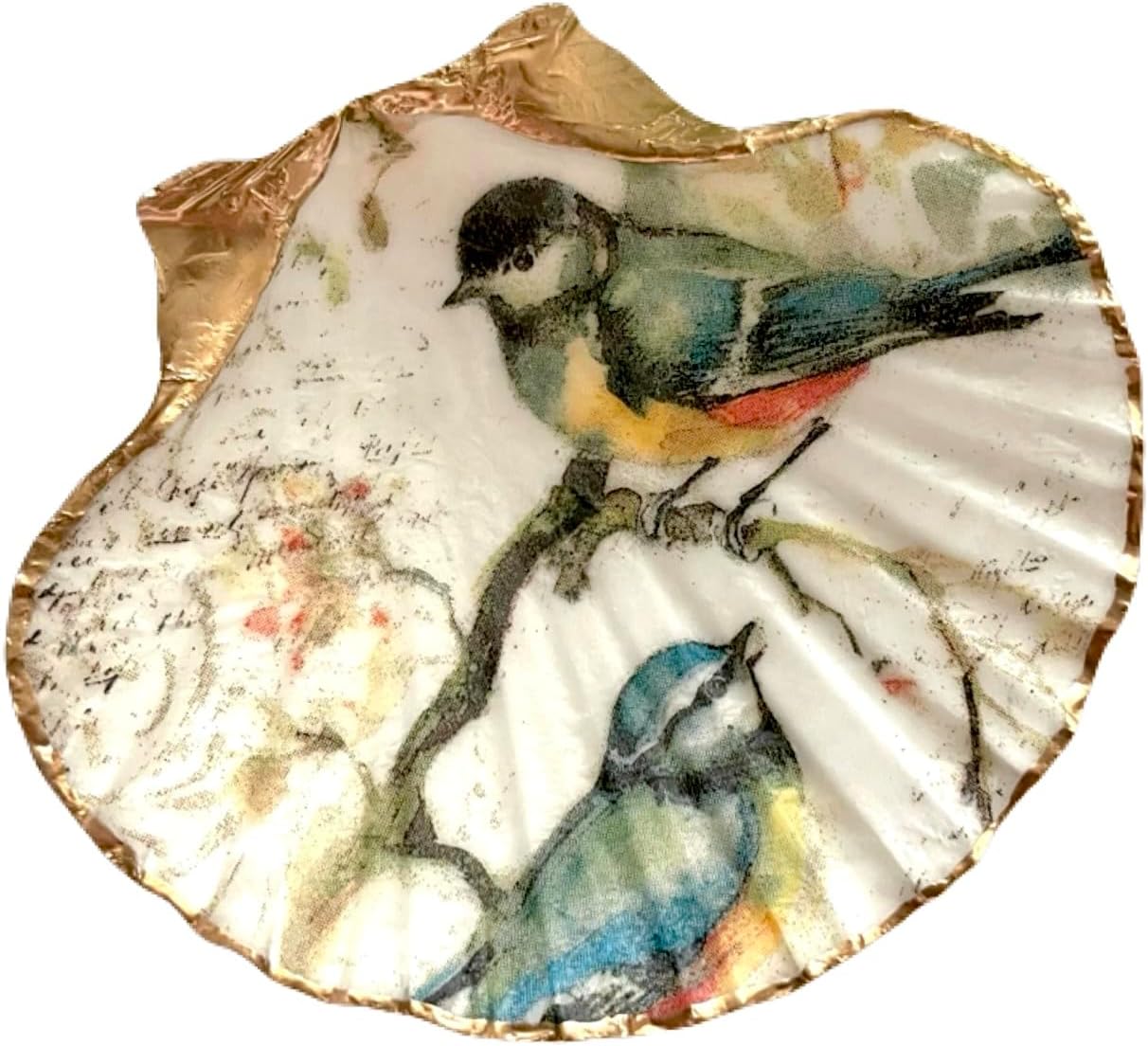 Bird Couples Gifts for Women, Mom Jewelry Organizer Tray, Natural Organic Handmade Shell Room Decor Ring Dish for Birthday Wedding Anniversary Valentines Mothers Day Best Mom Graduation Gifts