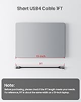 Vista 9 de Silkland Cable USB 4 de ángulo recto de 80Gbps para Thunderbolt 5, 1FT, ancho de banda de 120Gbps para 16K/Doble 8K, 240W, cable de video USB C