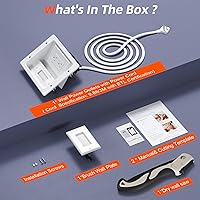 Vista 6 de in Wall Cable Management Kit,TV Cable Hider Wall Kit with Brush Wall Plate and 9.8FT Cord,2 AC Outlets,Recessed Outlet Box for Wall Mount TV Home