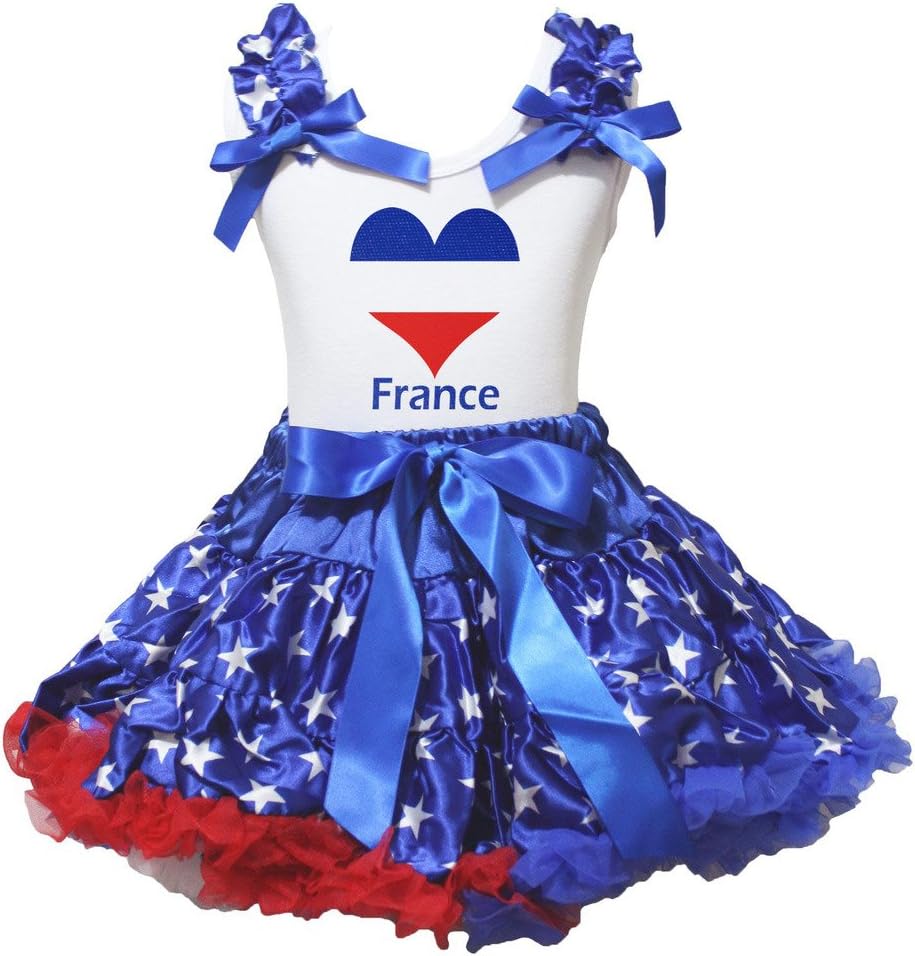 Petitebella National Theme Cotton Shirt Ruffles Skirt Outfit Set 1-8y