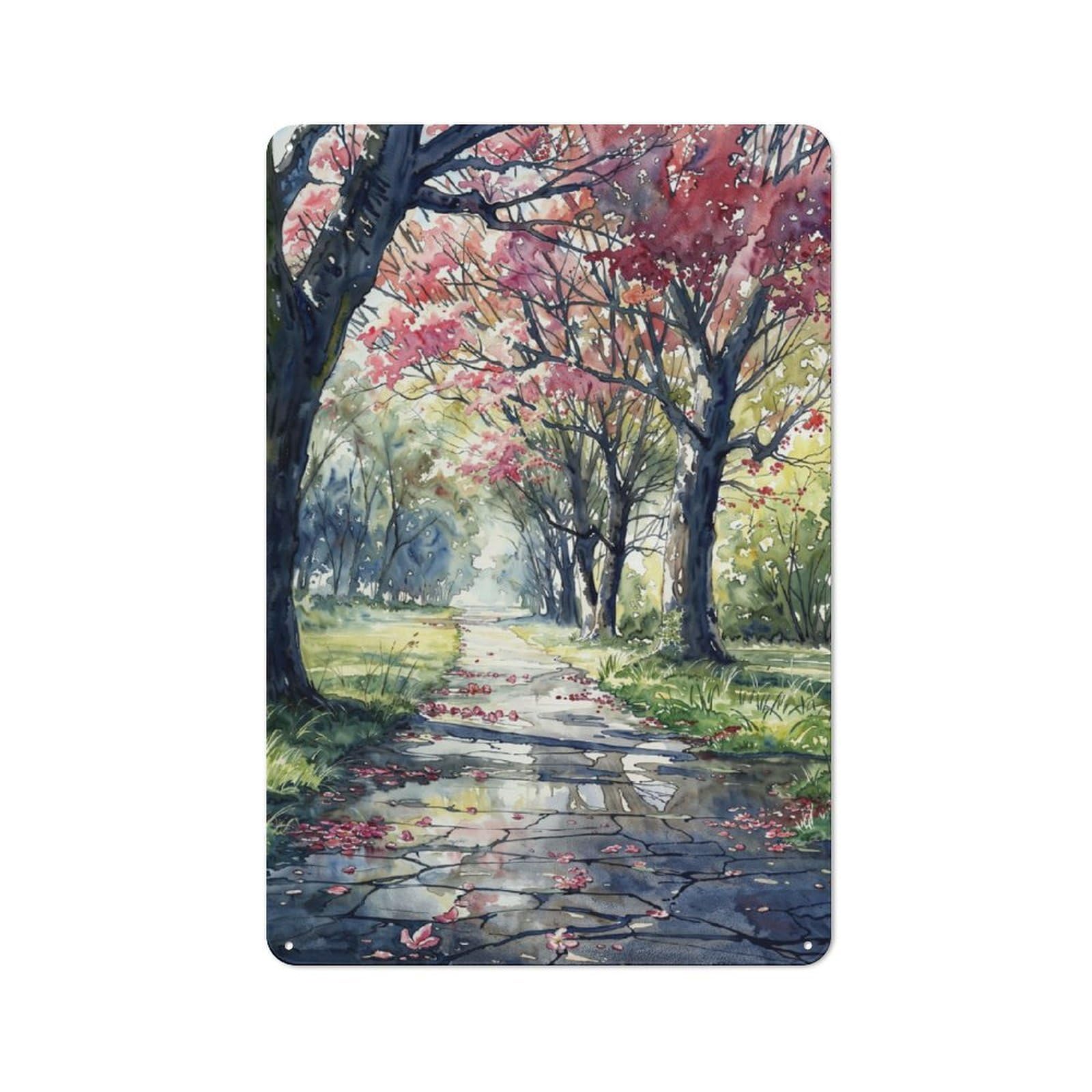 Junmoney Autumn Promenade Retro-Style Metal Plaque 30X20cm For Kitchen Or Home Bar, Gift For Home Bar Enthusiasts During The Christmas Season