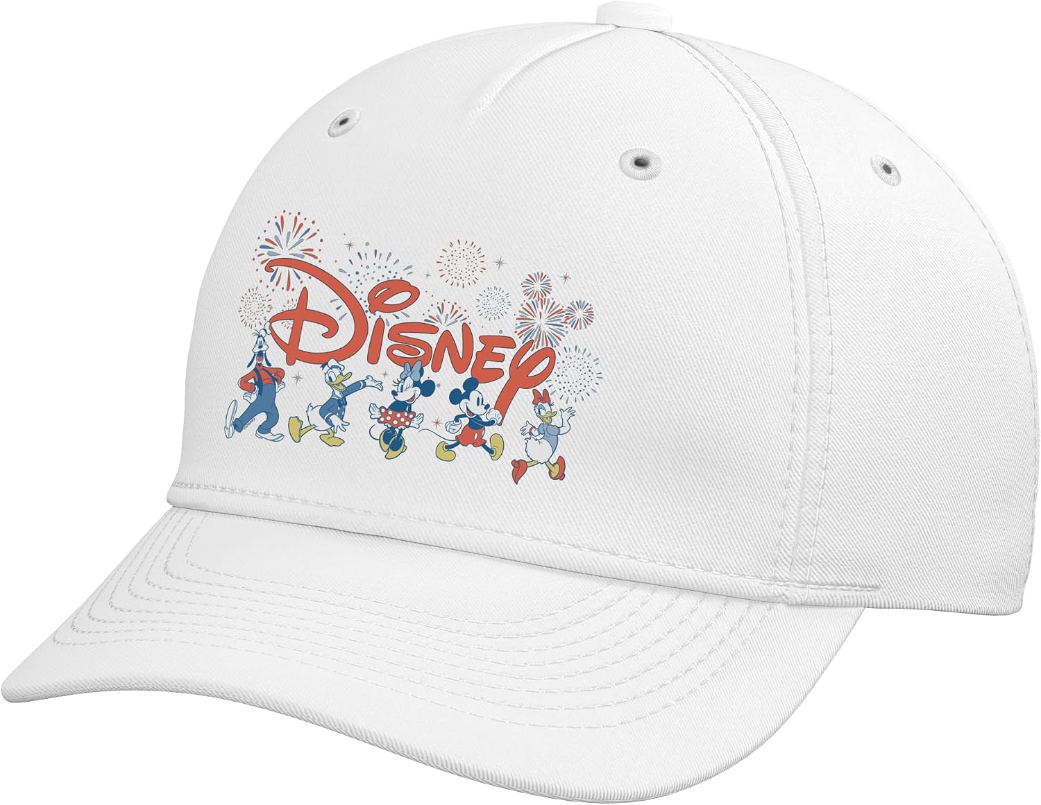 Disney Mickey & Friends Fireworks 4th of July Script Logo Adjustable Baseball Hat