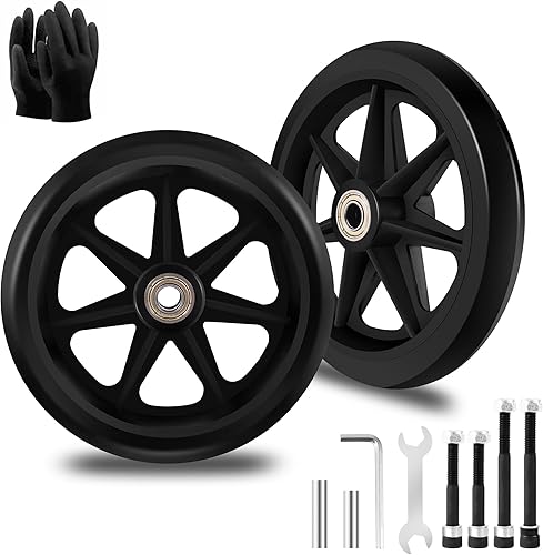 2 ruedas de repuesto para sillas de ruedas de 6 pulgadas para caminantes, material de goma respetuoso con el medio ambiente, neumáticos de