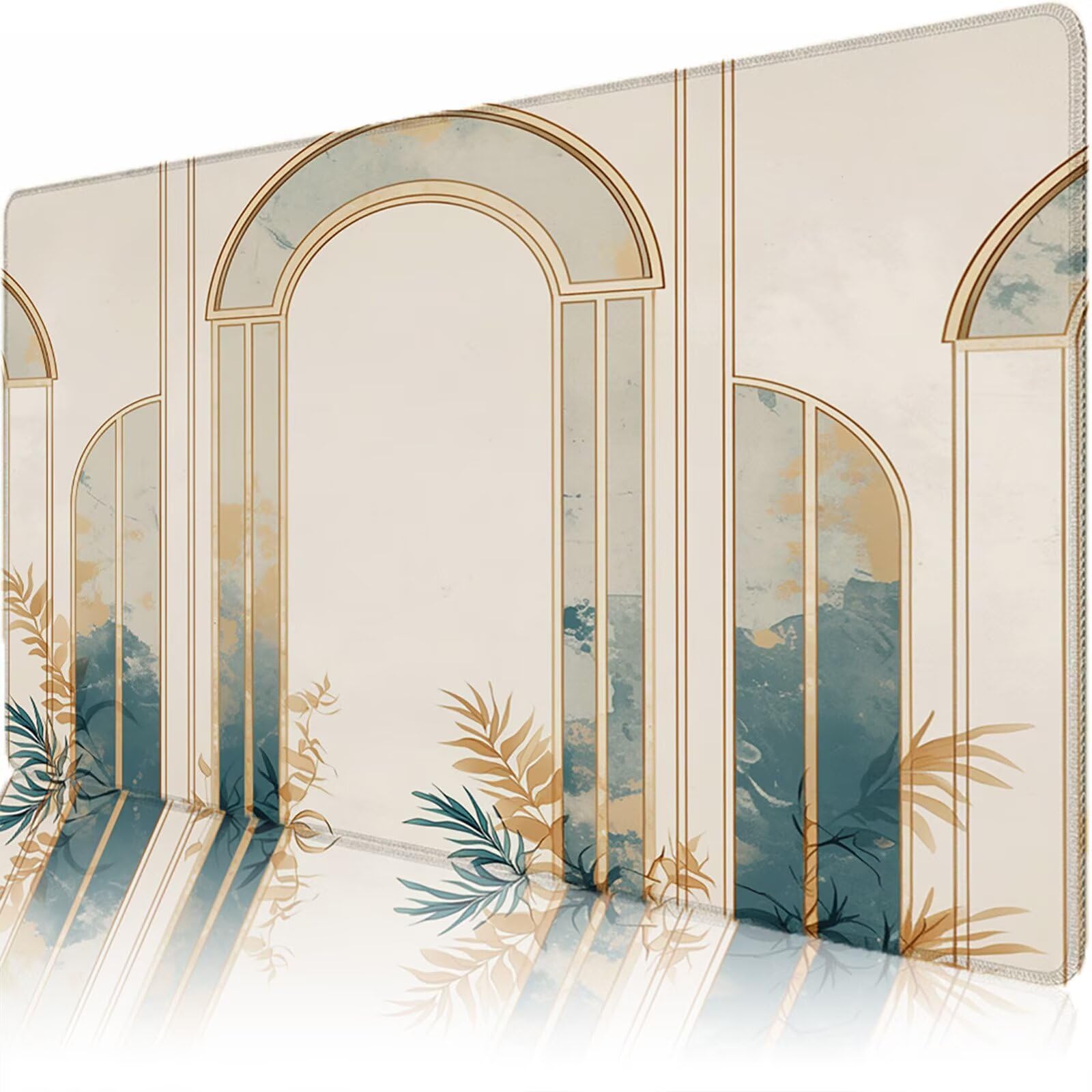 Sottomano Scrivania Grande 1200 x 600 x 3 mm Nordico Tappetino Tastiera Computer con Base Antiscivolo e Bordi Cuciti, Protezione Impermeabile, per Lavoro, Casa e PC Gamer, Regali Uomini (Crema) L-x235