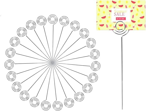 Miniatura 6 de Pública para tarjetas de lugar, 50 cables de abrazadera de metal plateado, para tarjetas fotográficas, notas de papel, soporte de clip para
