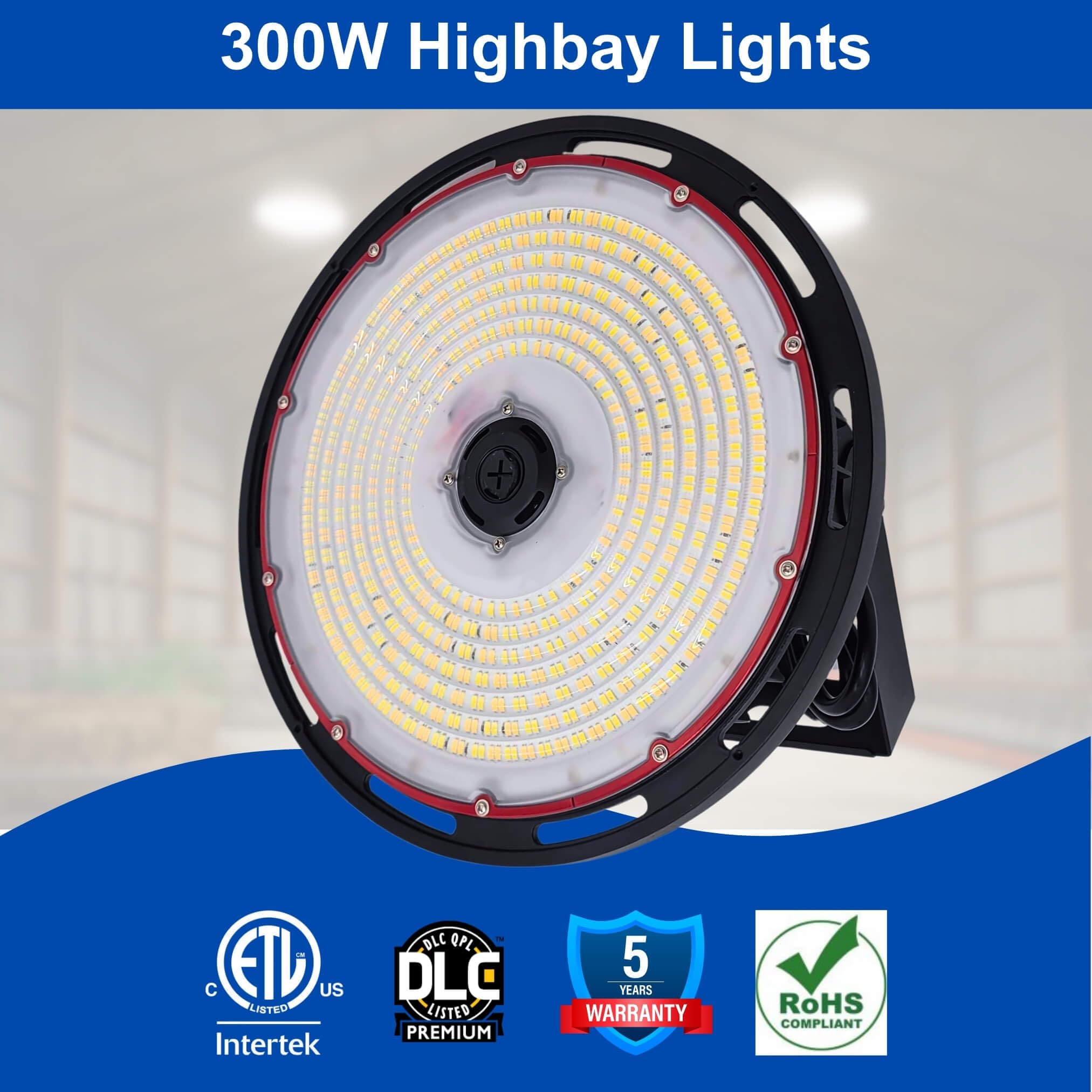 300W 240W 36000LM High Bay LED Shop Light Dimmable CCT Adjustable HighBay Lights for Warehouse Factory Gym Garage — view 7