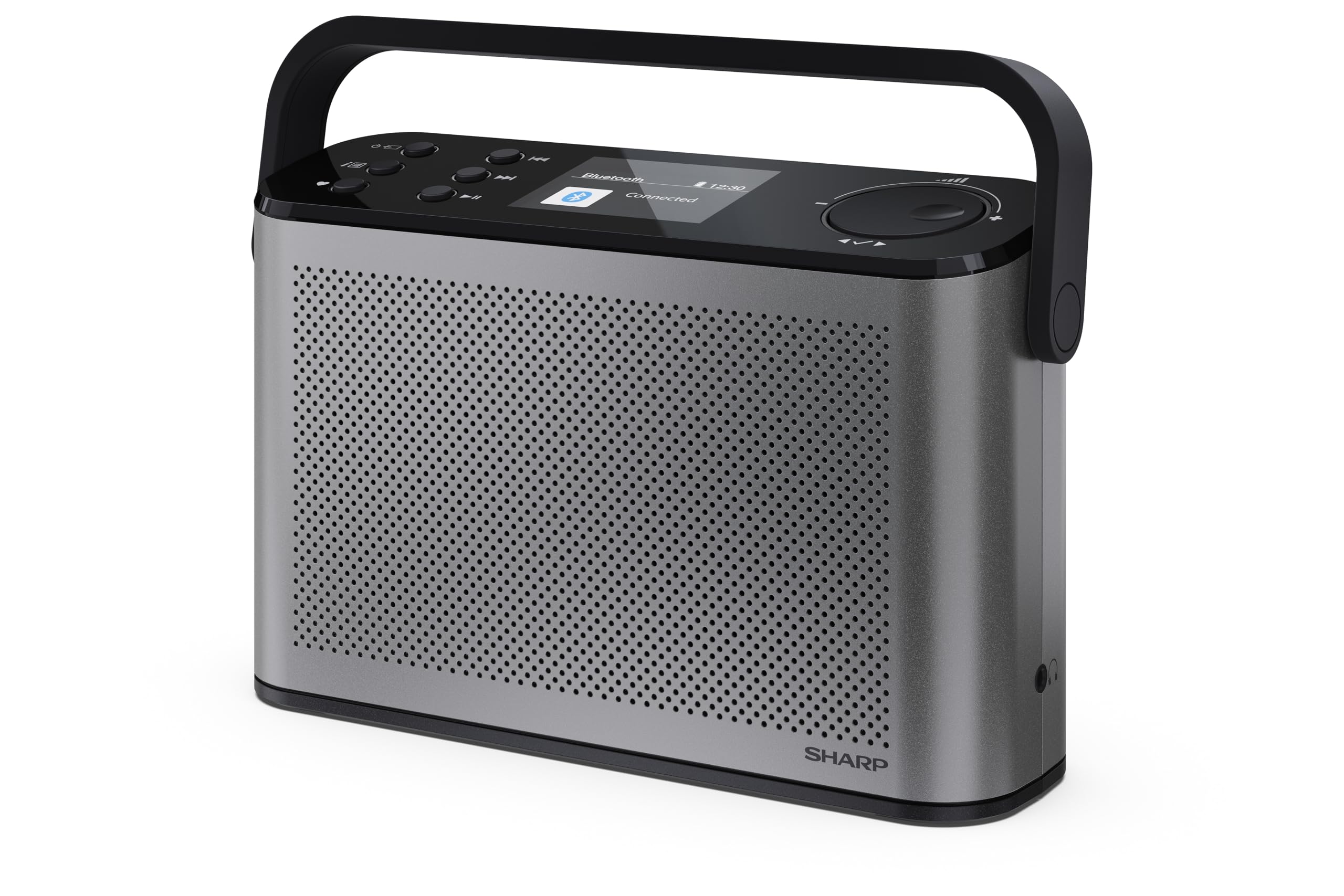 Sharp Osaka Przenośne radio cyfrowe DR-P540(GY) – radio DAB+/FM z Bluetooth 5.3, BestTune™, kolorowy wyświetlacz 2,4″, głośniki stereo, akumulator litowo-jonowy, zasilanie przez port USB (typ C