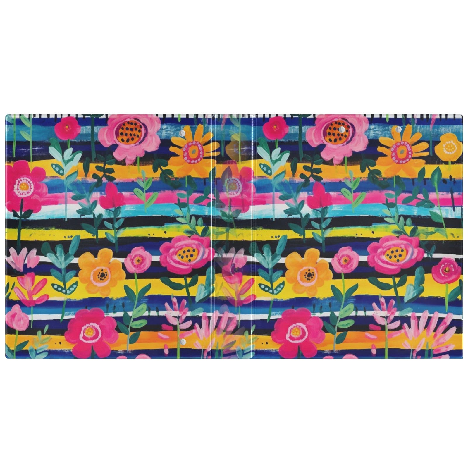 Raccoglitore a 3 anelli con piccoli fiori rotondi da 3,8 cm, contiene 200 fogli, raccoglitori a 3 anelli con clip in metallo antiscivolo