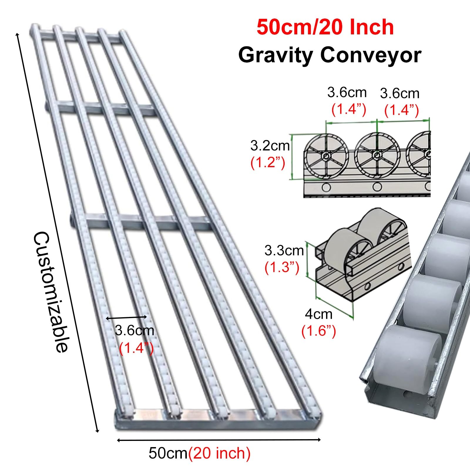 Regulowana wysokość stojak rolkowy ze stali nierdzewnej 600 mm niezasilany pas transportowy 400-500 mm rama podajnika wytrzymała 50 cm szerokość 4,9 m długość