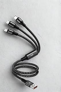 START ST-388 120W 3-in-1 Fast Charging Cable, 6A Output, USB-C + Micro USB + IOS, 1m Braided Nylon, Multi Charging Cable for Smartphones & Tablets