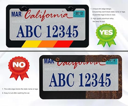 Vista 44 de Marco de matrícula de aluminio tricolor de 3 colores compatible con Toyota, camión, remolque, SUV (blanco azul-01) Blanco Azul-01,Blanco