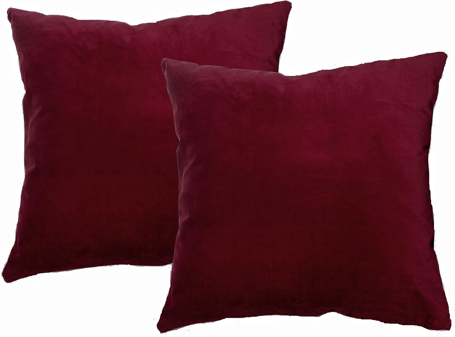 Jenny Designs Solid Cotton Velvet Knife Edge Decorative Pillow 2Pack, 20