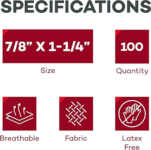 Miniatura 2 de Dealmed Vendajes adhesivos ovalados de tela flexible  100 unidades (1 paquete) almohadilla antiadherente, sin látex, kit de cuidado de heridas para