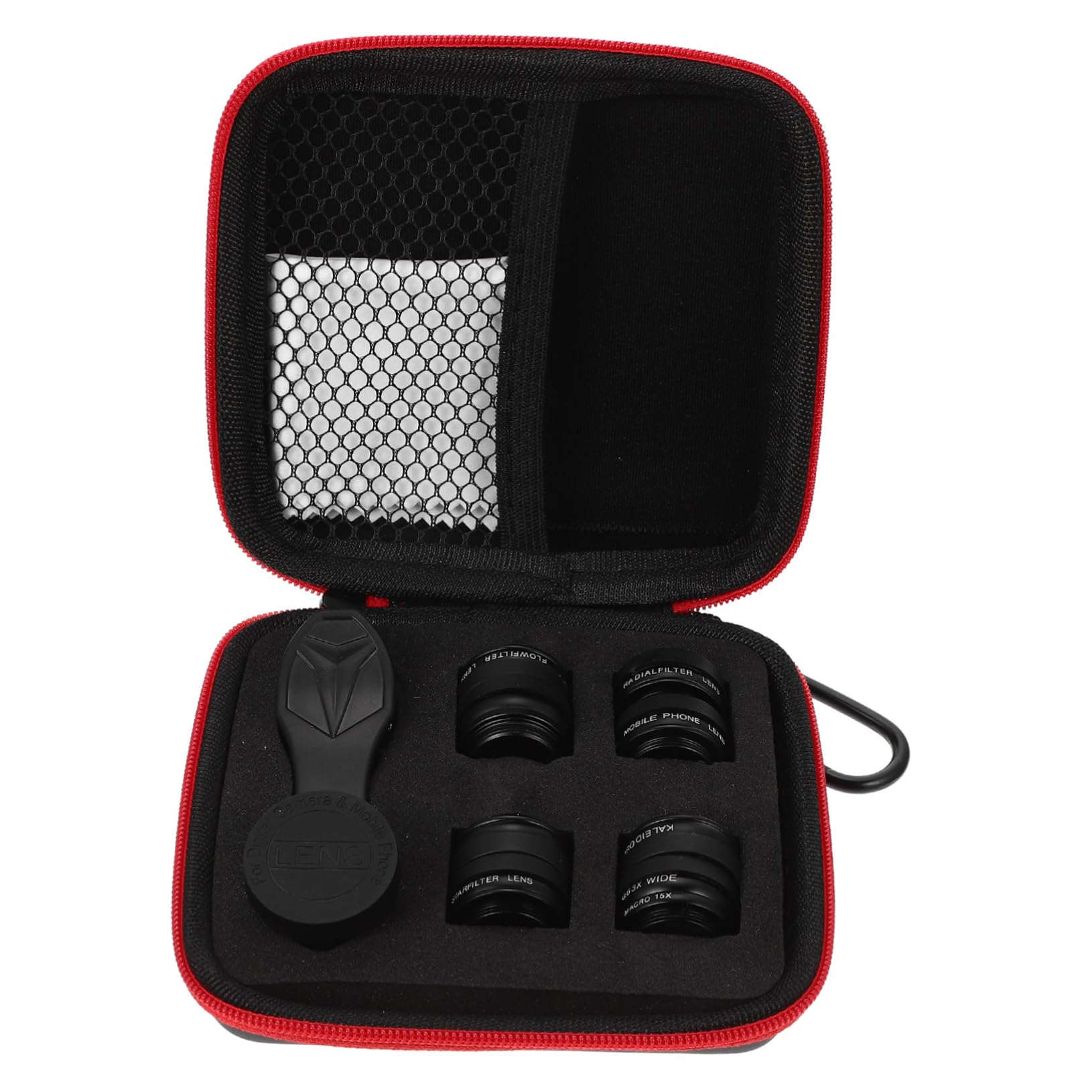 Kit Lenti per Fotocamera Telefono 10 in 1 Nero Clip | Grandangolo e Macro, Lega di Alluminio e Vetro, Portatile per Uso su Smartphone