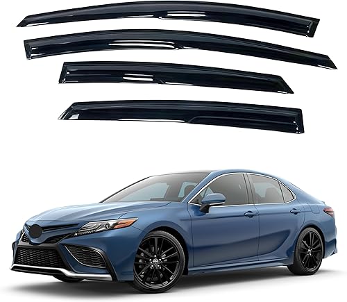 Miniatura 26 de IG - Visera para ventana de automóvil, protector contra la lluvia, el sol y el viento, con cinta adhesiva, deflector extraduradero para ventana