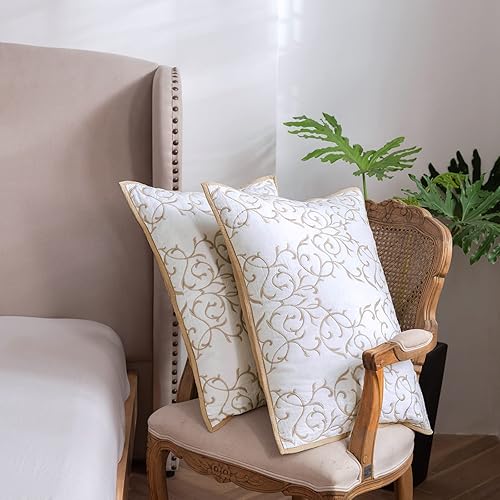 Miniatura 5 de mixinni Juego de edredón de algodón suave con palmeras tropicales beige, tamaño Queen