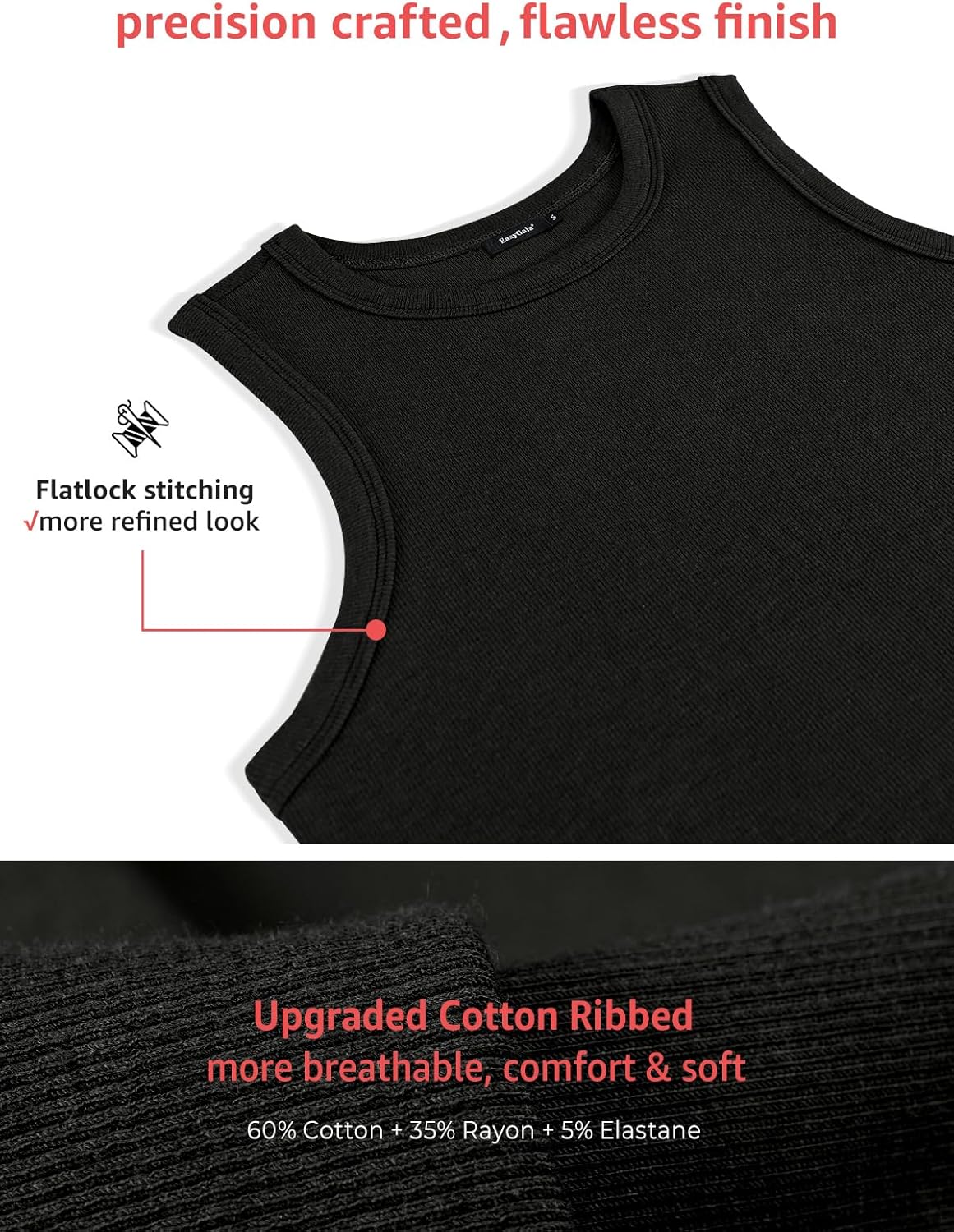 Womens Ribbed Cotton Tank Tops Basic Crew Neck Sleeveless Shirts Fitted Going Out Tops Summer Trendy 2026 - Image 3