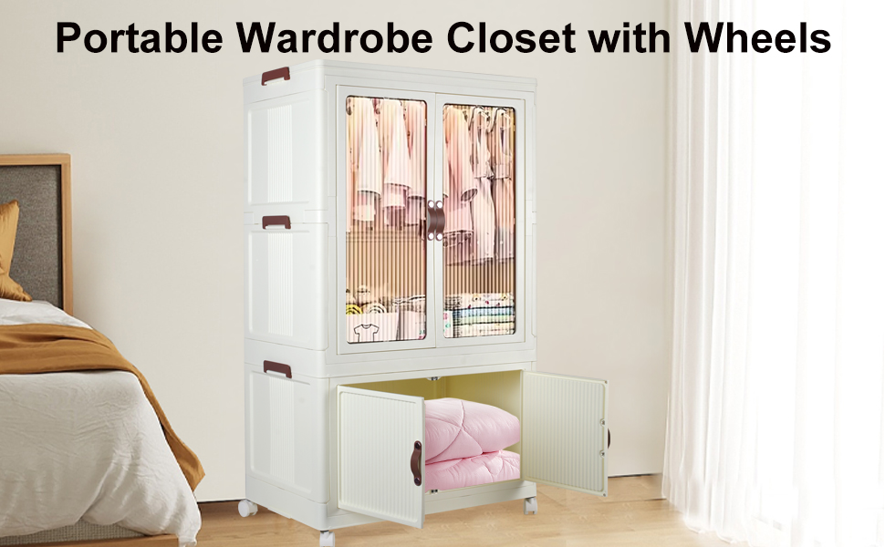 Amazon.com: HYZSWGC Portable Closet Wardrobe, Folding Storage Bins