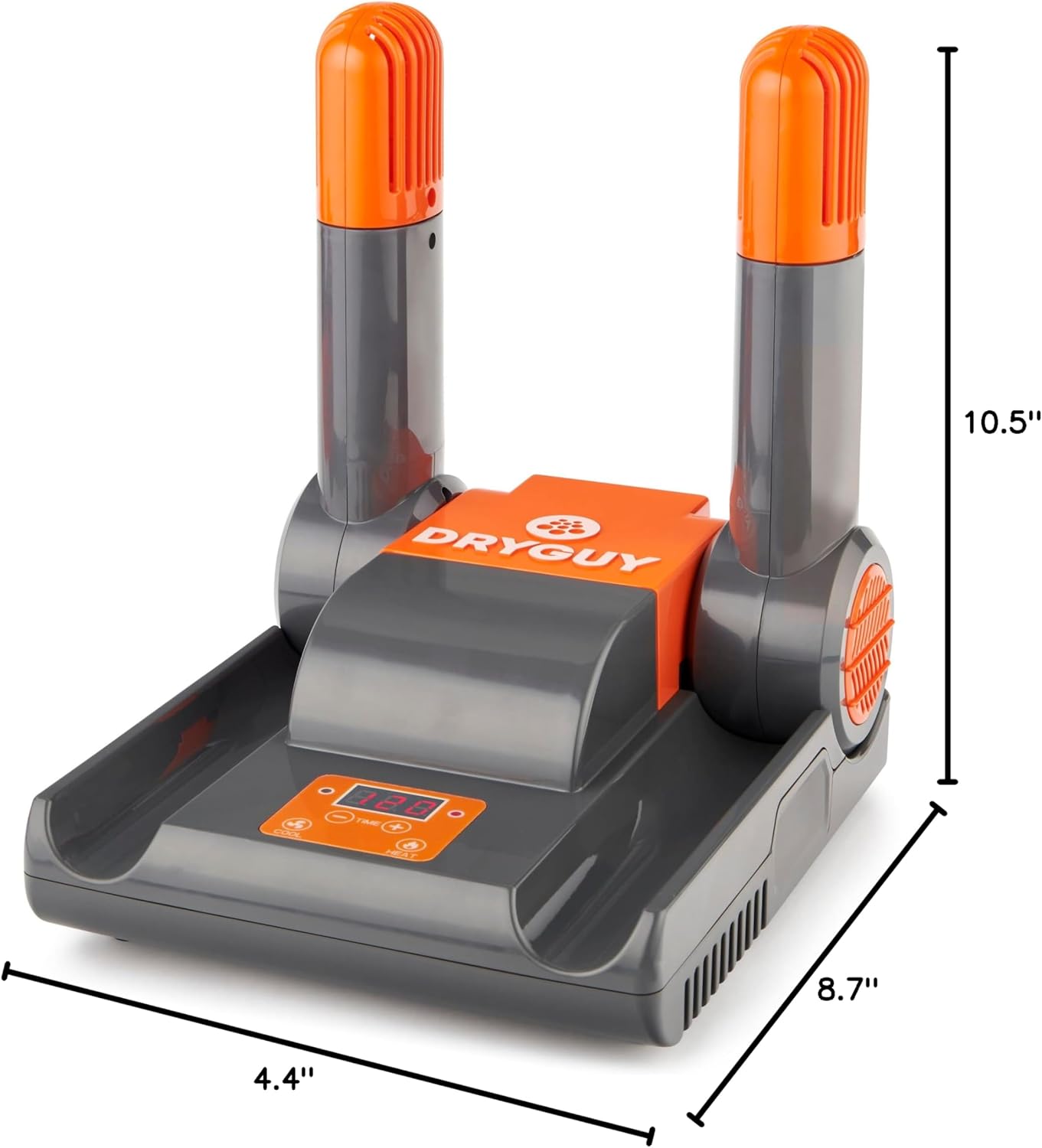 DryGuy dryer with dimensions labeled