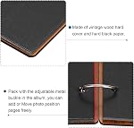 PATIKIL Album de scrapbooks en bois, 1Pcs 6 x 4 album de photos de scrapbook de pouce, livre d'or DIY Livre mémoire avec 15 Pages noires, pour cadeau d'anniversaire de Noël, Wooden