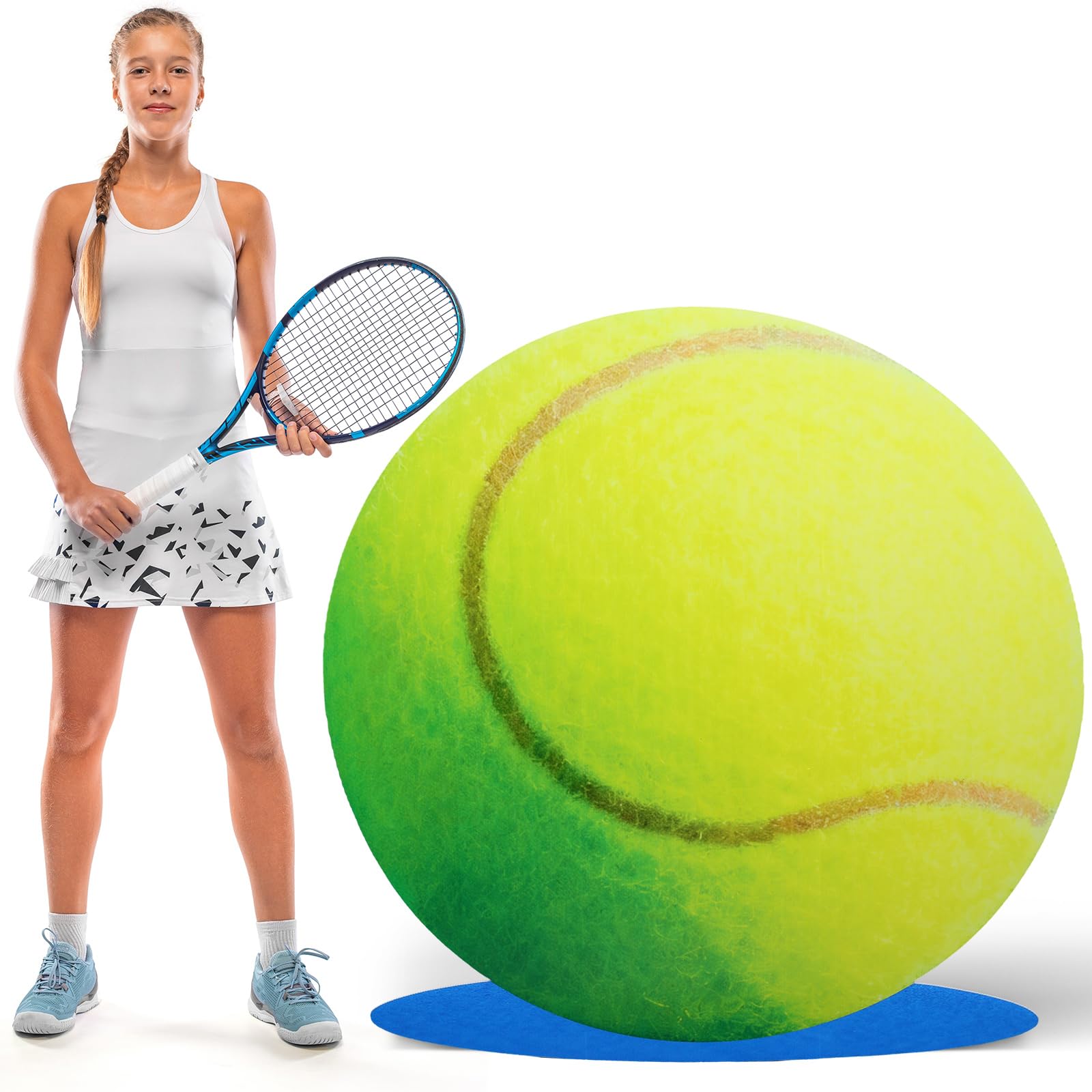 Chunful 3.3 ft Giant Tennis Ball Cardboard Cutout Tennis Decorations