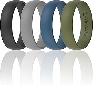 Unisex Silicone Wedding Rings, Rubber Engagement Bands, Variety Multipack 1,4,7