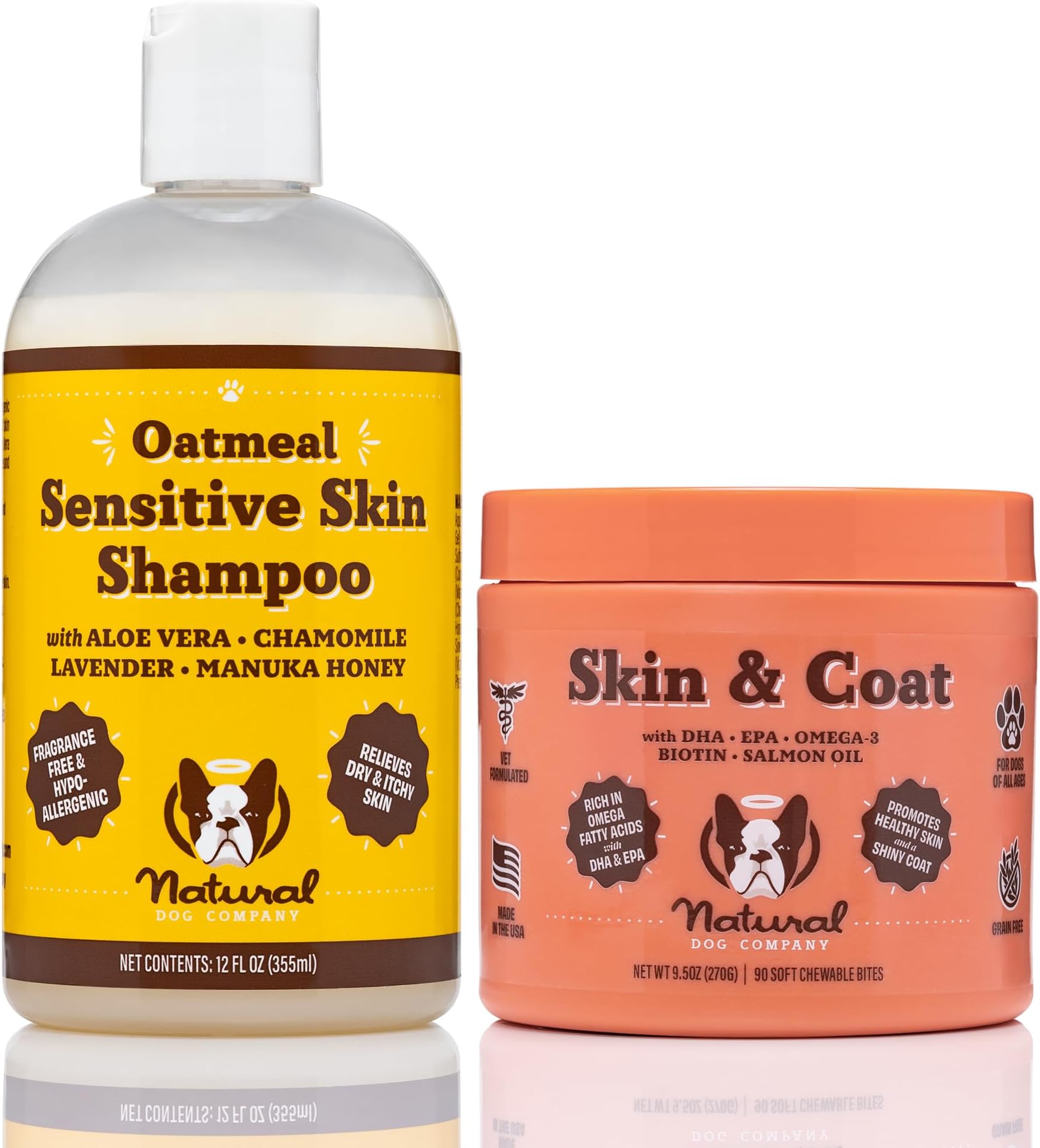 Natural Dog Company Skin & Coat Chews (90pcs) Bundle with