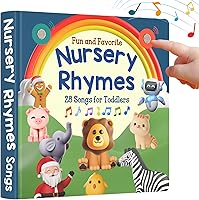 LEARNINGBUGS Nursery Rhymes Sound Book for Toddlers 1-3: 28 Interactive Songs, Musical Learning Toy with Lyrics & Buttons
