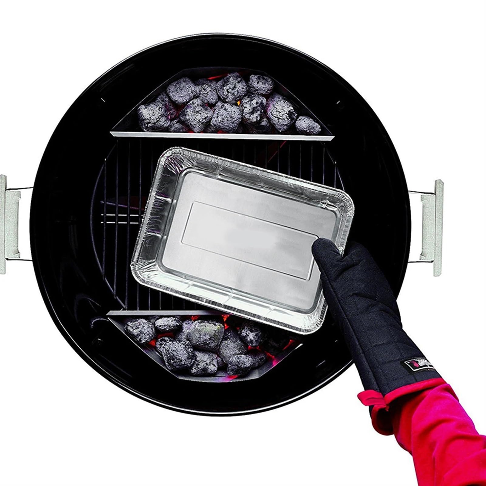 Jednorazowe naczynia kuchenne 125 szt. Taca do wychwytywania grilla z folii aluminiowej pokrywką Grill gotowania Pieczenie(600ml)